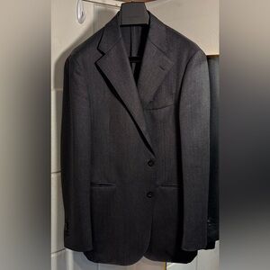SUITSUPPLY Charcoal Calvary Twill Havana Jacket 46R